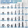 Nindejin Screws Button Head, Carbon Steel Screws Nuts and Washers
