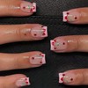 Cherry Heart Valentine's Press on Nails Short Square French Acrylic