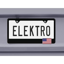 Elektroplate Patriotic American Flag Black All-Metal Standard Size Premium 3D License Plate Frame Tag Holder for Cars/SUVs/Trucks Weather-Proof Automotive Accessory