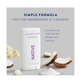 Native Deodorant, Aluminum Free with Baking Soda, Lavender & Rose, 2-Pack