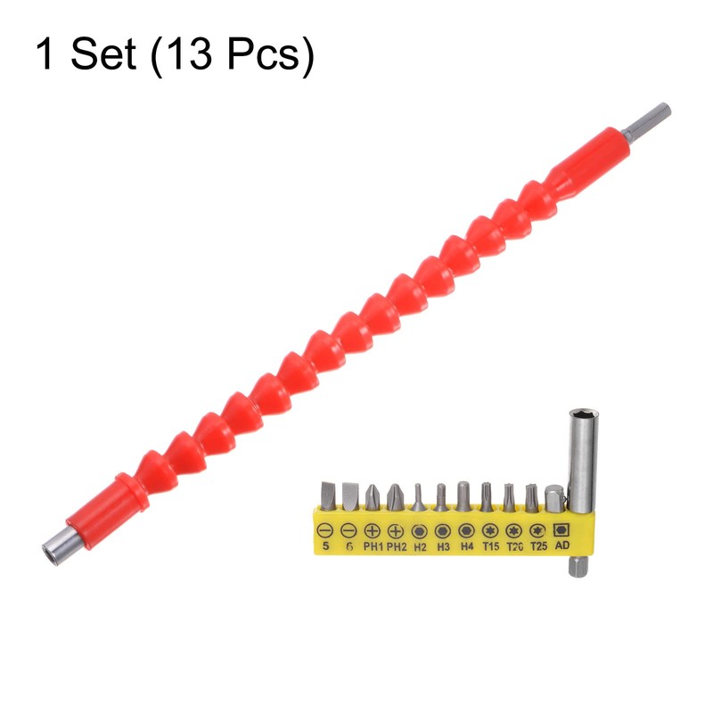 sourcing map Flexible Drill Bit Extension Kits, 13pcs Screwdriver Bit