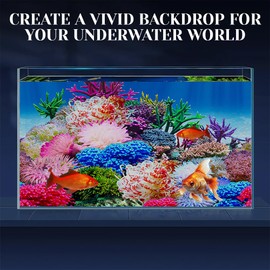 yueXinCh Aquarium Background Underwater Poster Double-sided Pattern Fishbowl Stickers Fish Tank Wall Decorations Sticker PVC Coral Aquarium Decor Backgrounds Underwater Poster 62 * 30 cm