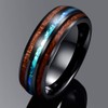 Vakki 6mm/8mm Tungsten Rings for Men/Women, Hawaiian Koa Wood Inlay,