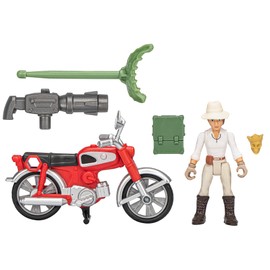 Indiana Jones Worlds of Adventure Helena Shaw Action Figure with Motorcycle Toy, 2.5-inch, Action Figures for Kids Ages 4 and Up