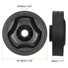 PATIKIL 4.6" Air Compressor Wheels, 2 Pack Universal Air Compressor Wheel Replacement Part with Screw & Nut with 0.6" Dia. Hole for Easy Mobility
