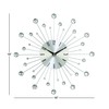 Deco 79 Metal Starburst Decorative Wall Clock With Crystal Accents