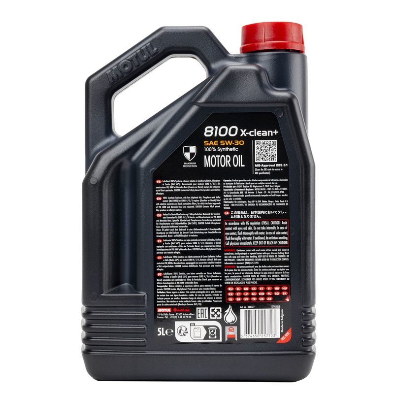 Motul 8100 X-Clean 5W-30 Full Synthetic Motor Oil | Engineered