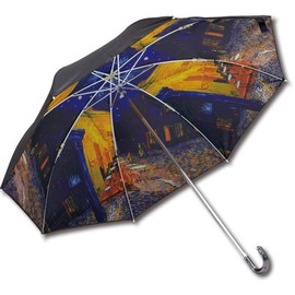 Upower AU-02508 Umbrella, Multicolored Umbrella, 19.3 inches (49 cm) (rib length), Folding Umbrella, Masterpiece Series, Van Gogh "Cafe Terrace at Night"
