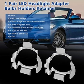 Keenso 1 par de H7 Adapter Holders,Adaptadores para Luz LED H7 en Faro del Coche para Benz Clase B Jetta MK6