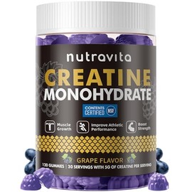 Nutravita- Gomitas de Monohidrato de Creatina para Hombres y Mujeres