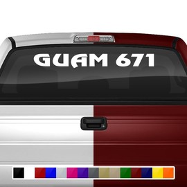 Sticky Creations Guam 671 Decal Sticker Windshield Window Vinyl Graphic Banner Rear Back Car Truck SUV Vehicle Guam 36"x4.25"+ (Font-Review Caps)