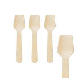 VEPATIM 200 Disposable Wooden Ice Cream Spoons 9.5 cm
