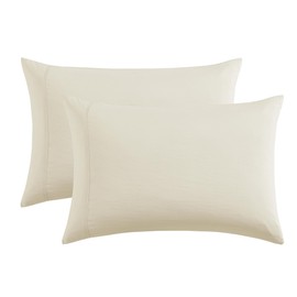 Casa Platino Standard Pillow Cases Set of 2 - Pre-Washed Ultra Soft & Breathable Pillowcases - Brushed Microfiber Pillow Covers - Easy Care Standard Size Pillow Cases Set of 2-20x30 Inches, Ivory