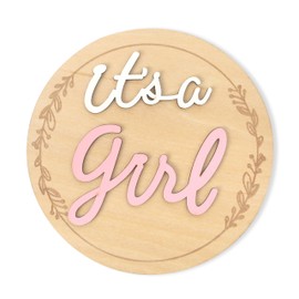 Gender Reveal Wooden Sign - Baby Announcement Plaque - It's A Boy/Girl Photo Prop - Baby Shower Wooden Sign - Pink