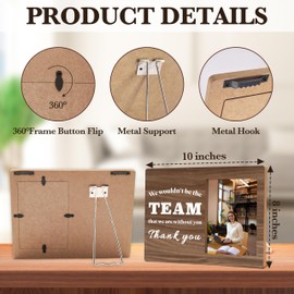 Zcsni Thank You Gifts Photo Frame, Team Gifts Wooden Picture Frame, Home Office Table Decor Supplies, Thank You Gifts For Colleague, Coworkers Team Member Retirement Leaving Christmas Gifts-B28