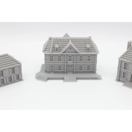 Z Scale 1/220 3D Printed European Houses WWII Mairie Cafe Gondree 4 peices