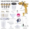 Zeinlenx HVLP Spray Gun with 10Pcs 600ML Disposable Paint Cups,