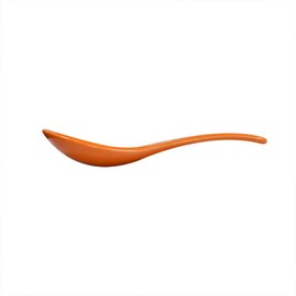 Xmomx 6 pcs Orange Soup Spoon Round-Bottom Asia Porcelain Ceramic Rice Spoons Chinese Won Ton Spoons for Home Kitchen Restaurant