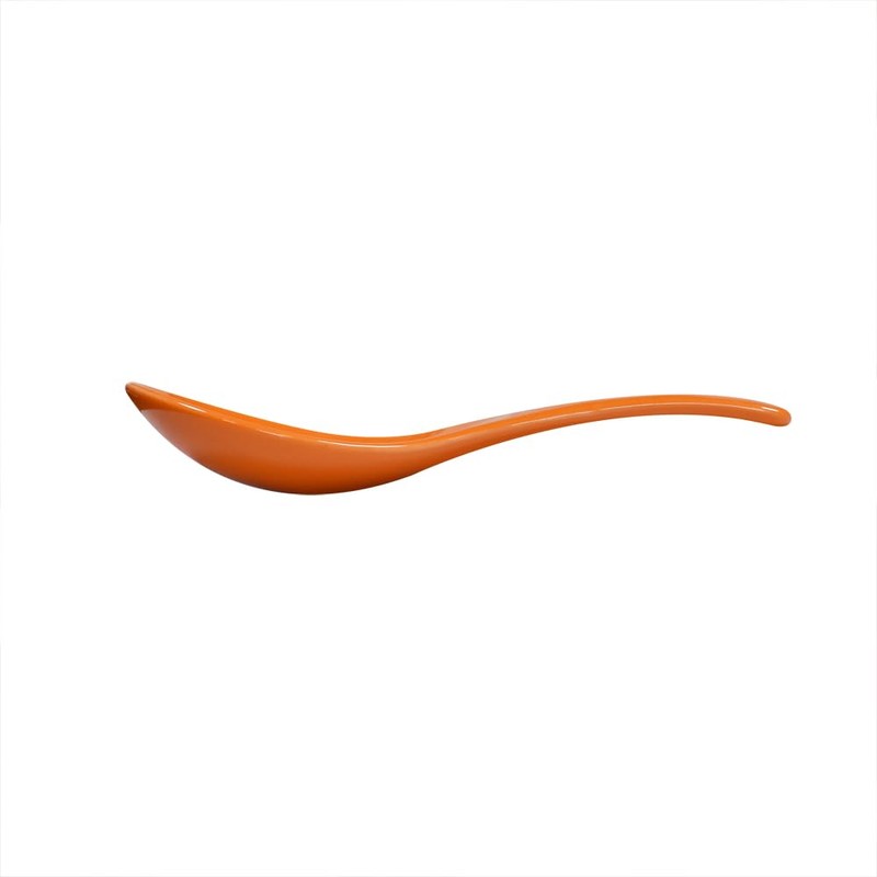 Xmomx 6 pcs Orange Soup Spoon Round-Bottom Asia Porcelain Ceramic