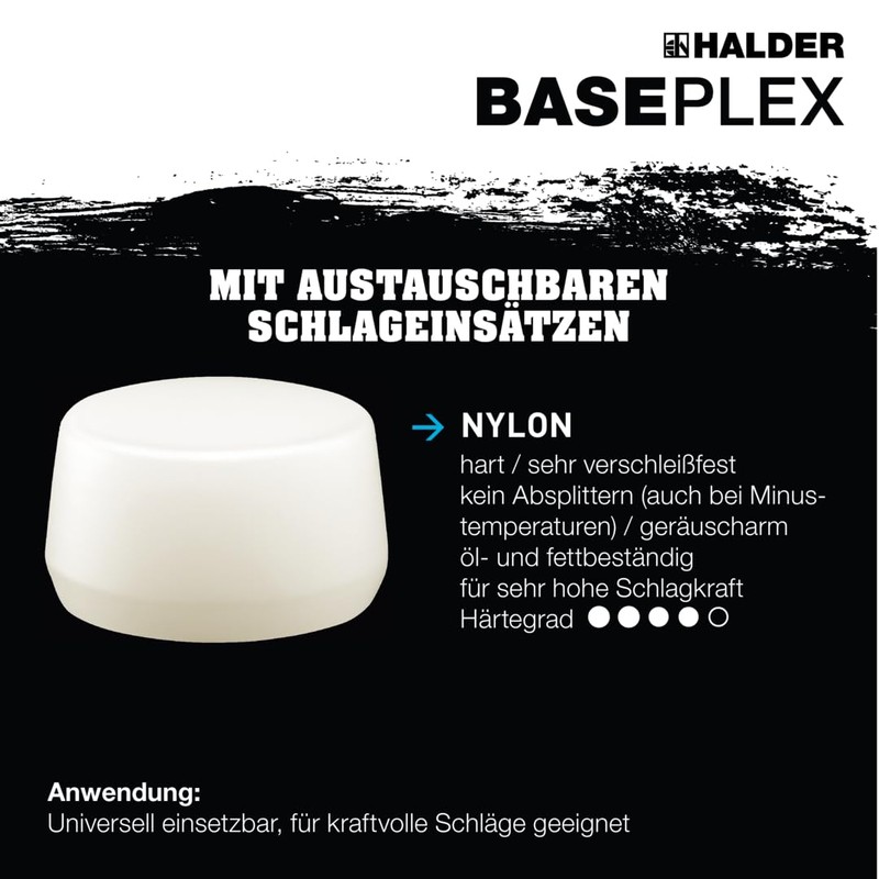 Halder 3908030 30 mm EH 3908"Baseplex" Nylon Soft-Face Mallet -