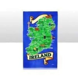 Ireland Map design 100% Cotton Tea Towel
