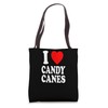 I Heart (Love) Candy Canes Winter Peppermint Christmas Tote Bag