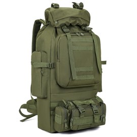 HongXingHai 100L Camping Hiking Backpack,Molle military Tactical rucksack backpack,Waterproof Lightweight Hiking Backpack (Army Green)