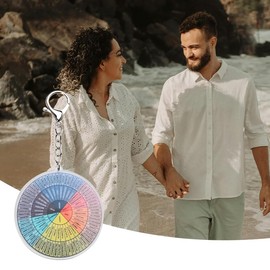 Feelings Emotional Color Wheel Keychain, Emotional Wheel Pendant, Therapist Keychain Gifts for Women Men Inspirational Gifts for Women Men Christmas Valentines gifts for Couple Girlfriend Boyfriend