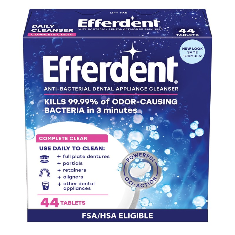 Efferdent Denture Cleaner for Aligners, Dental Appliances & Retainer Cleaner