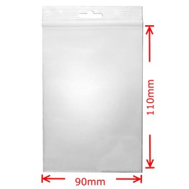 WeltiesSmartTools Ziplock Bags 90 x 110 mm with Euro Hole 50 µm Pack of 100 Transparent Sealable Plastic Bags Zip Bag Reset Bag Baggy