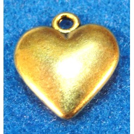 Tibetan 20Pcs. Tibetan Antique Gold Smooth HEART Charms Pendant Ear Drops Findings H128