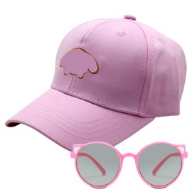 Meloddy Children's Baseball Cap, 2 Pieces Meloddy Baseball Cap and Sunglasses Peaked Cap Sun Protection Cap Baseball Cap Adjustable Cap Cartoon Snapback Cap Sunglasses Set for Children from 2 Years,