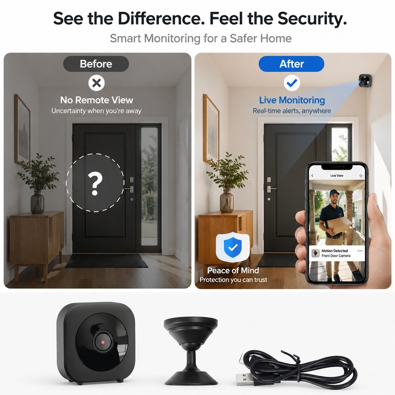 Mini WiFi Security Camera for Home Monitoring – Magnetic HD