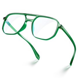 VISOONE Aviator Blue Light Blocking Glasses Oversized Square Lightweight Pilot Nerd Eyewear for Women Men MARION