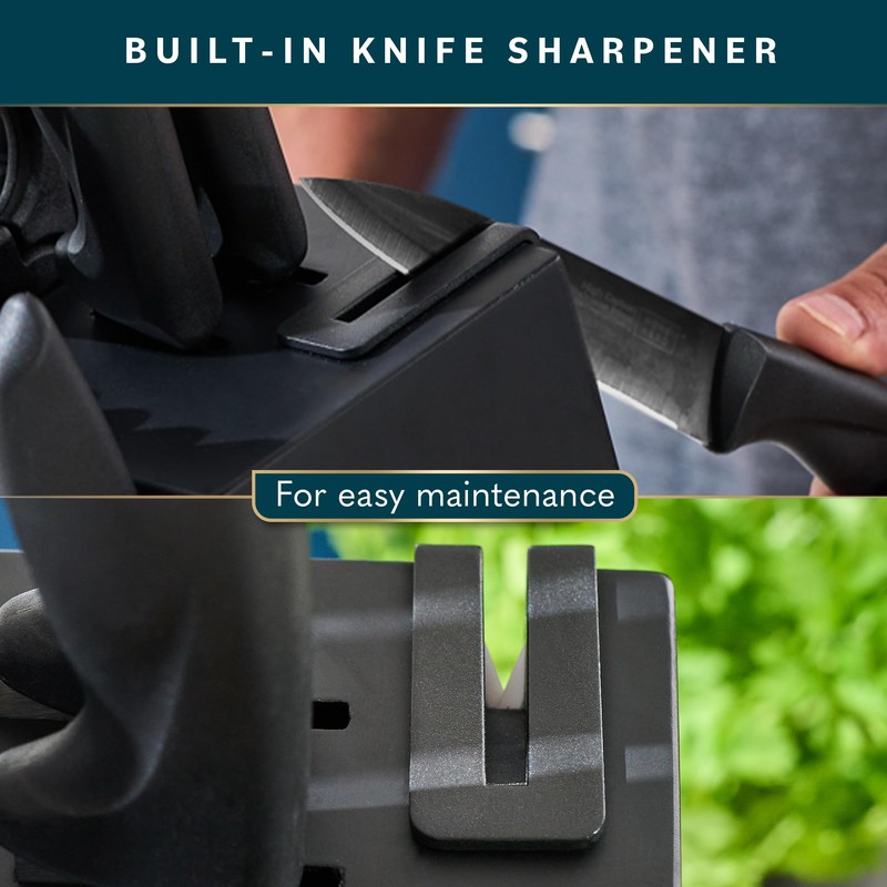 Home Hero Kitchen Knife Set with Sharpener - High Carbon