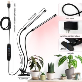 Grow Lights for Indoor Plants with Red Blue Full Spectrum,9 Dimmable Brightness Plant Light, 3/9/12H Timer, 360° Adjustable LED Grow Lights for Indoor Plants,Suitable for Various Plants Growth