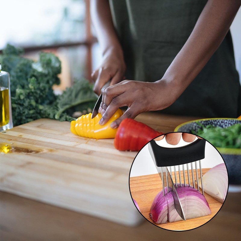 Tabanzhe Onion Slicer Holder Set Stainless Steel Fruit and Vegetable