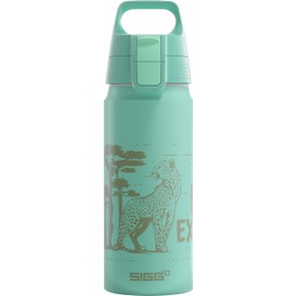 SIGG - Aluminium Children's Drinking Bottle - WMB ONE Brave Cheetah - Suitable for Carbonated Drinks - Leak-Proof - Feather-Light - BPA Free - ClimatePartner Certified - Sports & School - Light Blue -