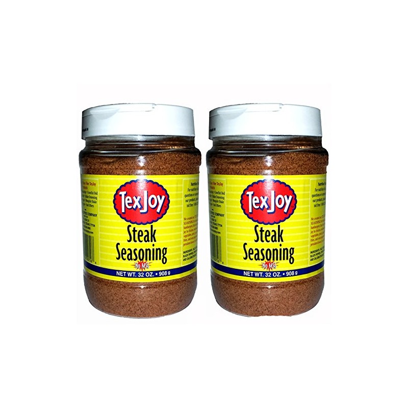 Texjoy Steak Seasoning No MSG 32 Ounce 2 Pack (64