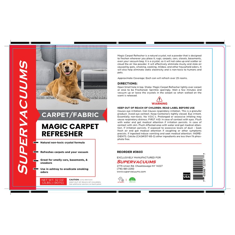 Supervacuums Magic Carpet Refresher for Carpet and Fabric - 2-Pack