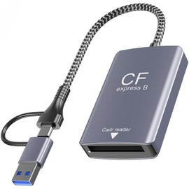 tunghey USB-C&USB-A 2-in-1 CFexpress Card Reader, USB 3.2 Gen 2 10Gbps CFexpress Tyep B Card Readers, Portable Aluminum Memory Card Adapter, Support Thund-erbolt 3/4 (CFexpress Type B Card Reader)