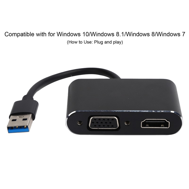 USB3.0 to High Definition Multimedia Interface VGA Adapter 2in1 HD