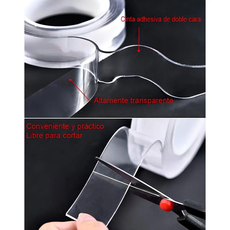 Naiwant® 6m Cinta Nano Adhesiva De Doble Cara Lavable Reutilizable