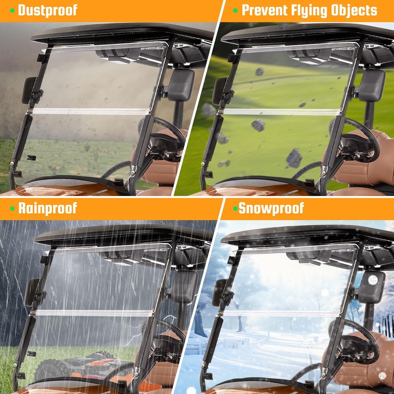 Club Car Precedent Windshield,Customize 5MM Thicken Windshield Replacement Fits Golf