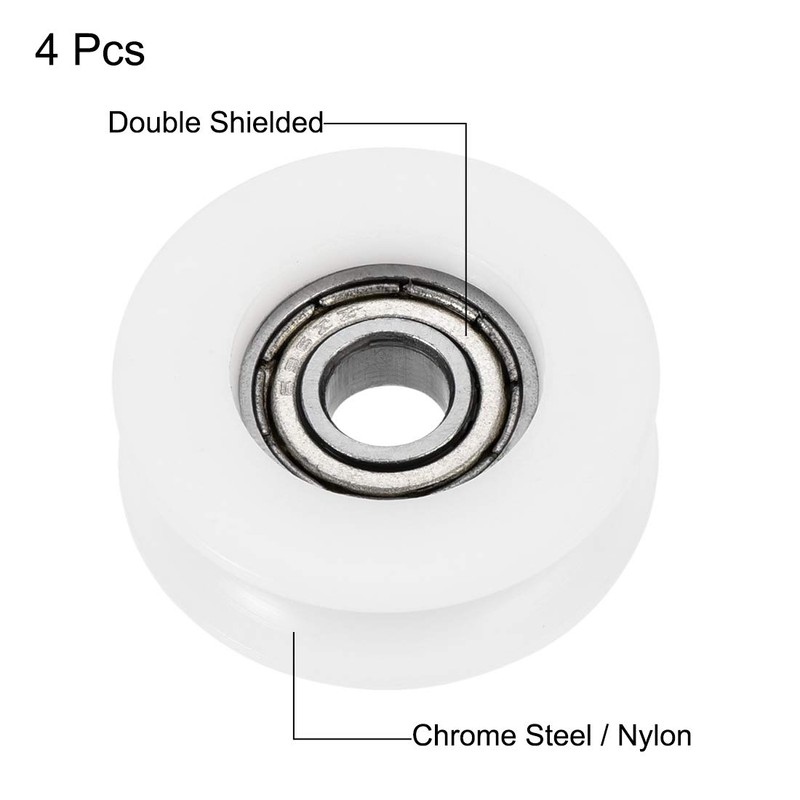 sourcing map U Groove Guide Pulley Rail Ball Bearings 6x27x9mm
