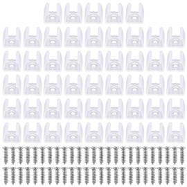 GSDGV 50 Pcs LED Strip Clips, Neon Rope Light Mounting Brackets, Waterproof LED Strip Accessories, Mounting Bracket Fixing Clips, Fit 9mm to 12mm LED Strip Lighting with Screws for DIY, Bedroom Decor