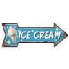 Ice Cream Embossed Metal Sign - Vintage Diner Ice Cream