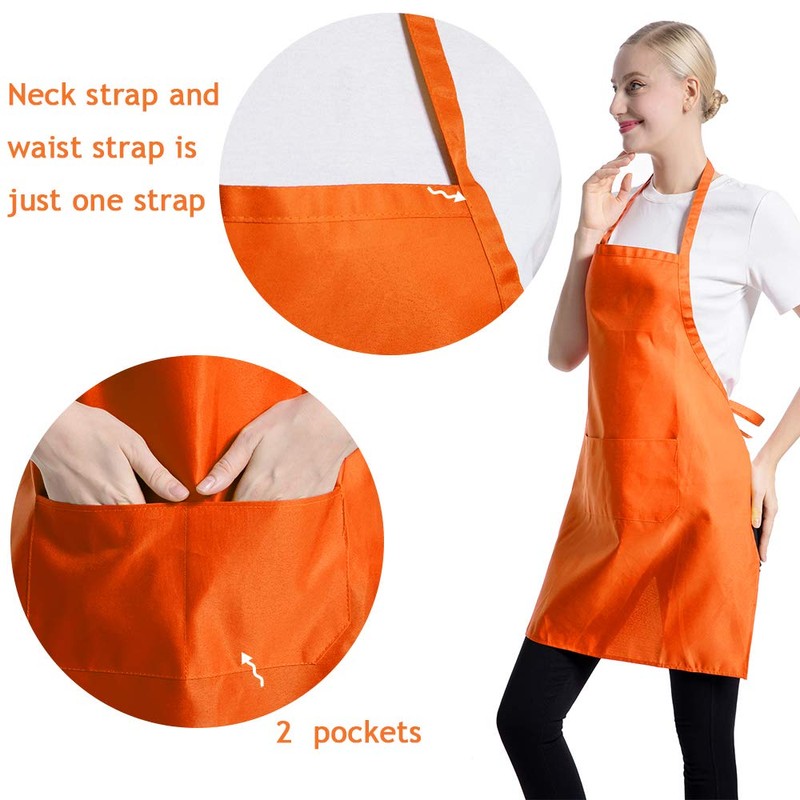 TSD Story 12 Pack Plain Color Bib Aprons Bulk with