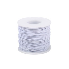 EINEY Handicrafts, Elastic Cord, Accessories, Handmade, Bead Cord, Accessory Cord, Threading, Beads, Accessories, Bracelet, Cord Thickness: 0.04 inches (1 mm), 328.4 ft (100 m) Roll (White)