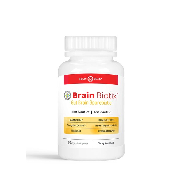 Brain Bean Brain Biotix | Gut and Brain Spore-Based Probiotic and Prebiotic | 30 Servings